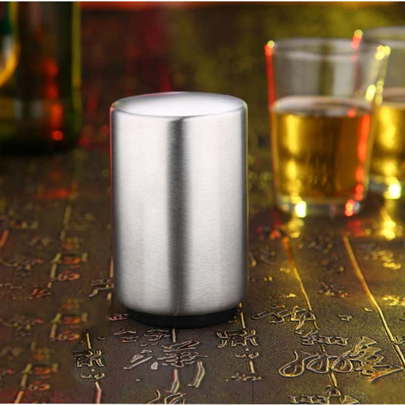 Magnetic Automatic Beer Bottle Cap Opener Stainless Steel Push Down Beer Opener Kitchen Gadgets, Siz