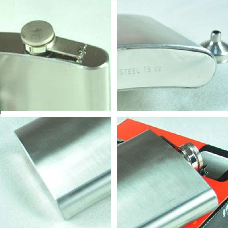 526ml(18oz) Stainless Steel Flagon Outdoor Sports Flat Liquor Flask Camping Portable Wearproof Wine