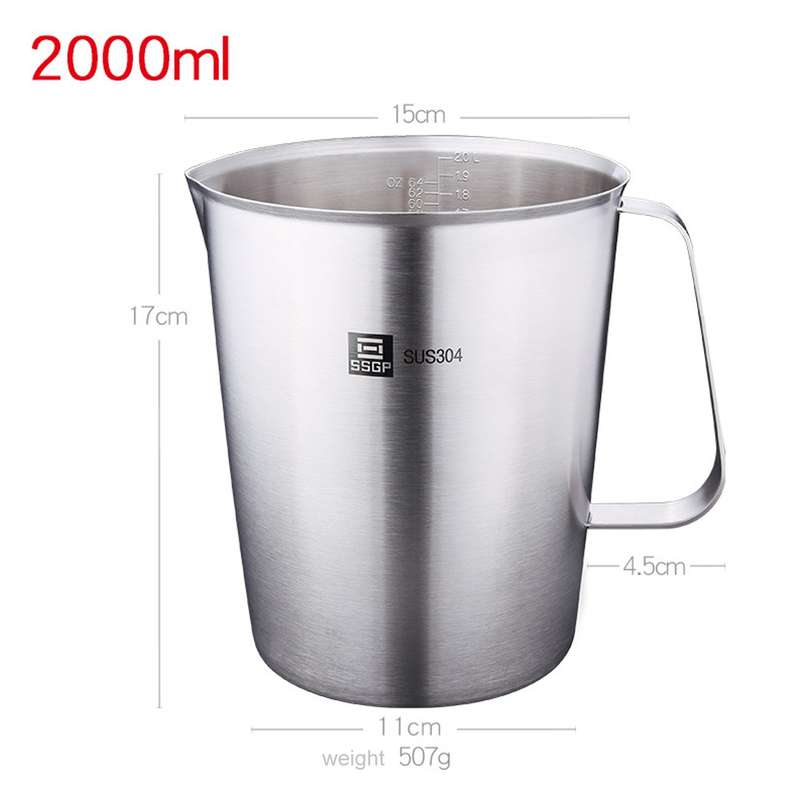 SSGP Kitchen Cooking Tool Stainless Steel Graduated Measuring Cups, Size: 10*9.5cm, 500ml