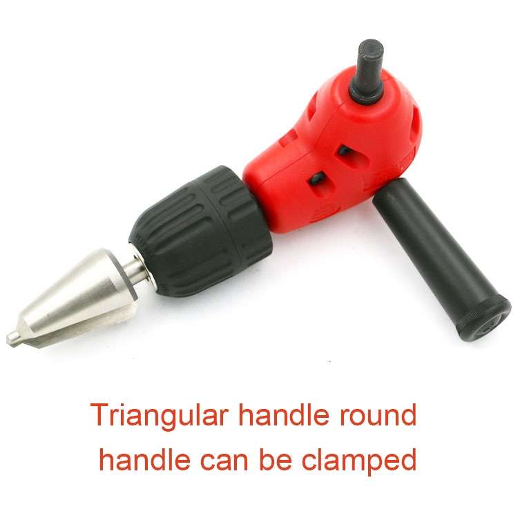 Adjustable Switching Head Right Angle Drill Gripping with Triangular Handle, Circular Handle and Hex