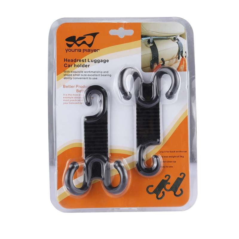2 PCS Young Player Claw Shape Durable Car Seat Back Hook Trunk Bag Hanger Holder Auto Headrest Lugga