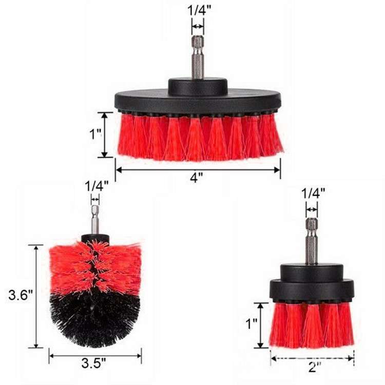 3 PCS Bathroom Kitchen Cleaning Brushes Kit for Electric Drill(Yellow)