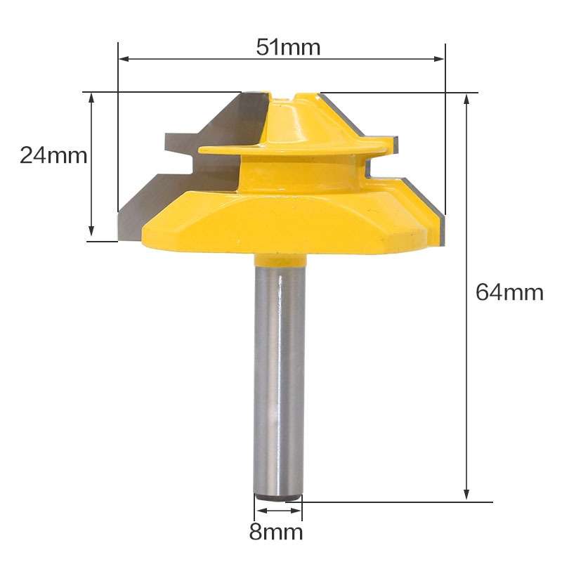 1/4 x 2 Shank Woodwork 45 Degree Engagement Tenon Cutter Blade Right Angle Accessories Knife Woodwor