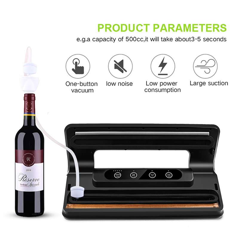Automatic Vacuum Sealer for Household Food Preservation, with Food Grade Vacuum Bags, US Plug
