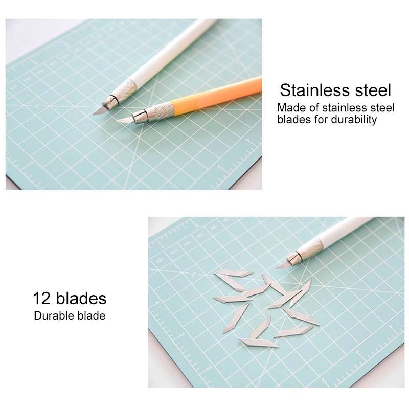 Junesix A5 Cutting Mat Set Cutting Mat & Ruler & Carving Knife(Purple)