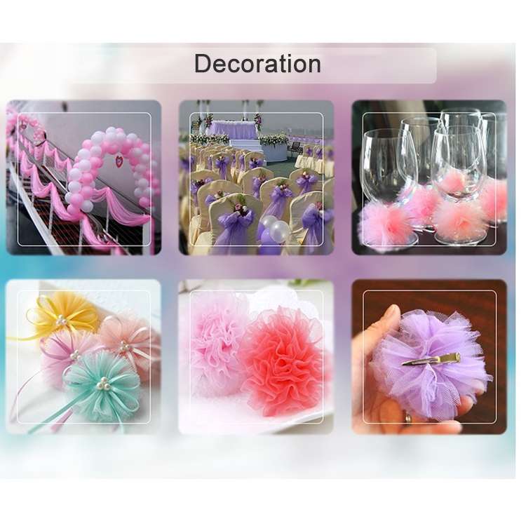 Fashion 20D Polyester Tulle Roll, Wedding Birthday Decoration Decorative Crafts Supplies, Total Leng