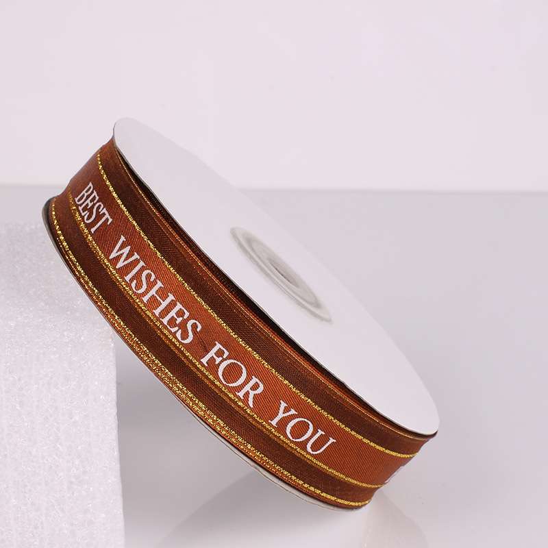 English Letter Colored Printed Ribbons Phnom Penh Gift Bouquet Ribbons Bowknot Flowers Packaging Rib