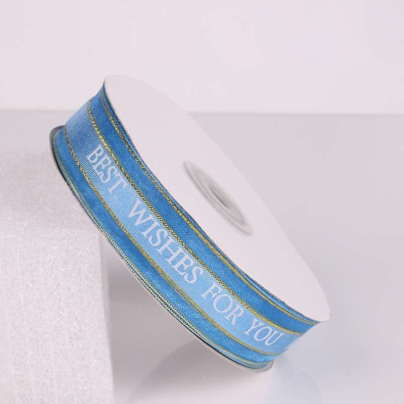 English Letter Colored Printed Ribbons Phnom Penh Gift Bouquet Ribbons Bowknot Flowers Packaging Rib