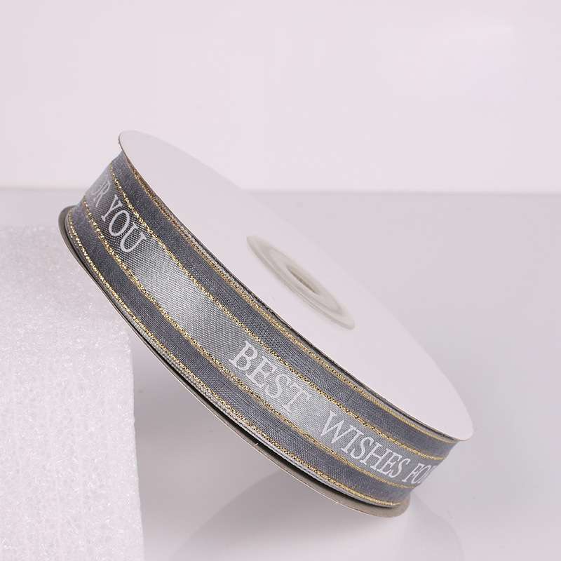 English Letter Colored Printed Ribbons Phnom Penh Gift Bouquet Ribbons Bowknot Flowers Packaging Rib