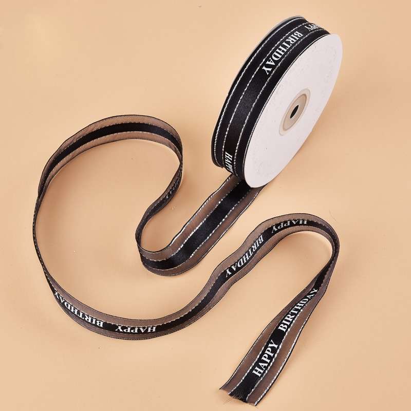 English Letter Colored Printed Ribbons Gift Bouquet Ribbons Bowknot Flowers Packaging Ribands , Size