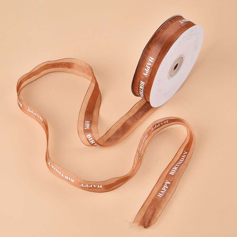 English Letter Colored Printed Ribbons Gift Bouquet Ribbons Bowknot Flowers Packaging Ribands , Size