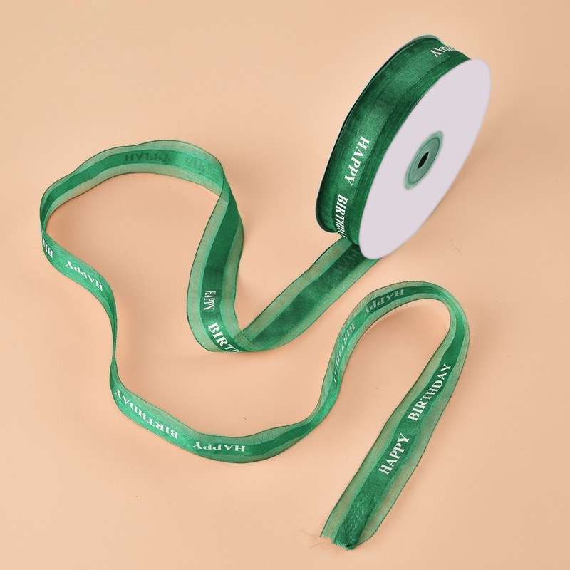 English Letter Colored Printed Ribbons Gift Bouquet Ribbons Bowknot Flowers Packaging Ribands , Size
