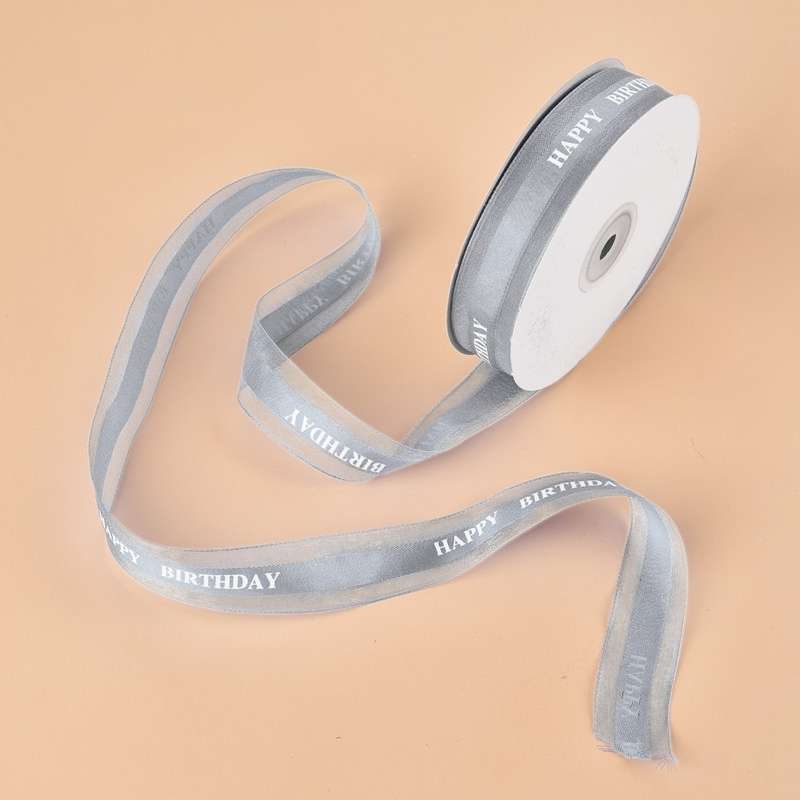 English Letter Colored Printed Ribbons Gift Bouquet Ribbons Bowknot Flowers Packaging Ribands , Size