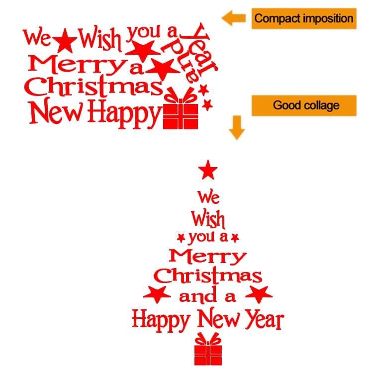 Blessing Christmas Tree Living Room Window Glass Door Removable Christmas Wall Sticker Decoration(Bl