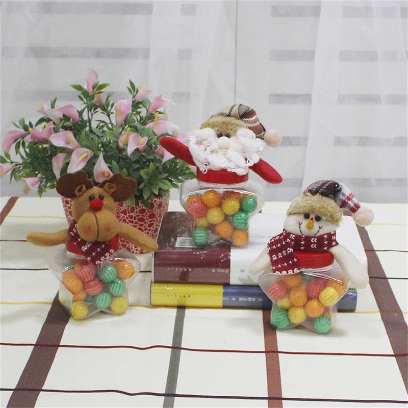 Star Shape Santa Claus Candy Jar Christmas Decoration