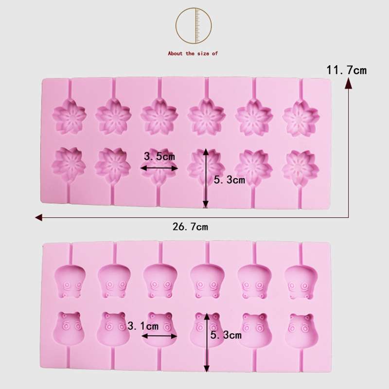 12-Capacity DIY Silicone Chocolate Molds(Lollipop Shape)