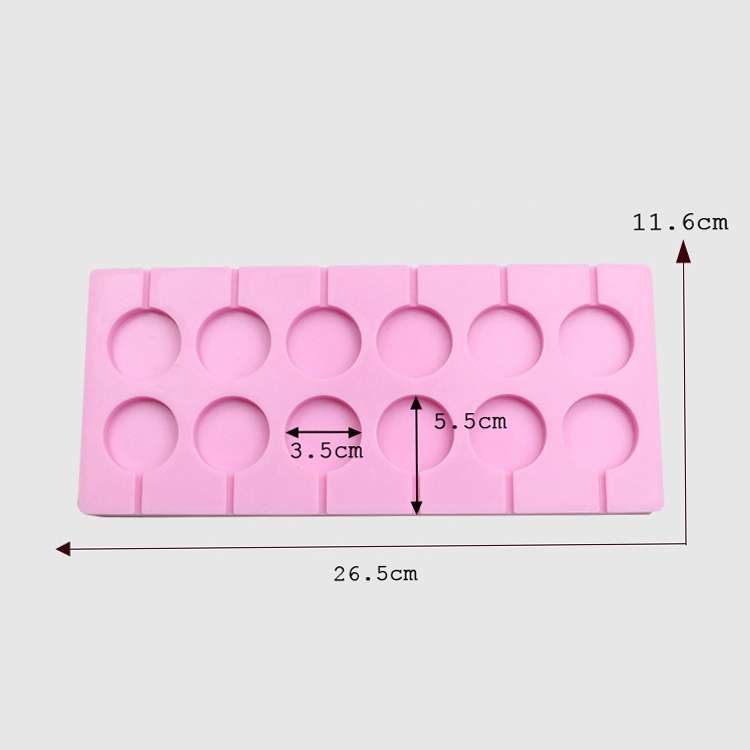 12-Capacity DIY Silicone Chocolate Molds(Lollipop Shape)