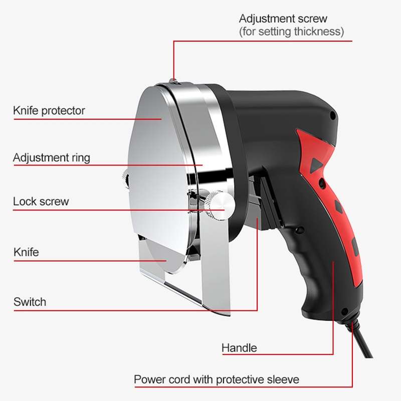 Portable Meat Slicer Electric Meat Cutter Turkish Barbecue Slicer, EU Plug