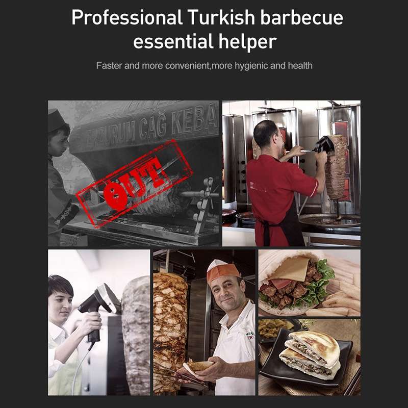 Portable Meat Slicer Electric Meat Cutter Turkish Barbecue Slicer, EU Plug