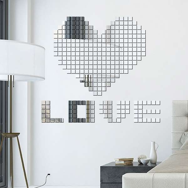 100 PCS Square Crystal Mosaic Mirror Acrylic Stereo Wall Stickers Creative Background Home Living Ro