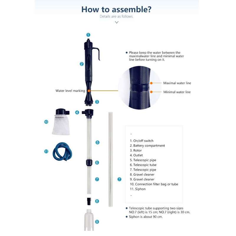 Electric Multi-functional Length Adjustable Fish Tank Cleaning Water Filter