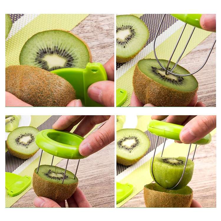 3 PCS Portable and Special ABS + Stainless Steel Kiwi Fruit Peeler, Random Color Delivery