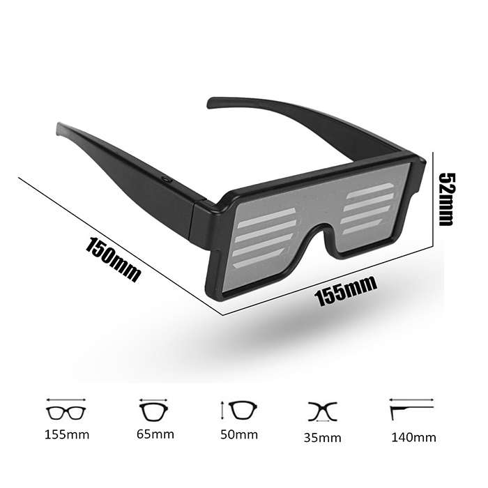 Night Club Bar Disco LED Light Emitting Glasses Festival Party USB Charging Shutter Dynamic Flash Gl