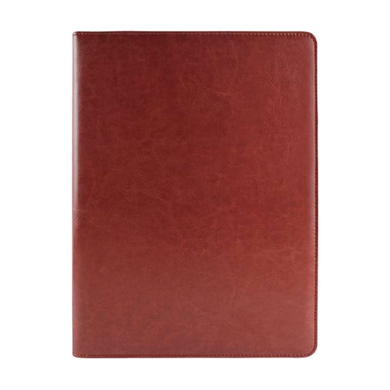 Office Supplies Business Style Leather Document Folder with 30-pages A4 Note Pad & Calculator (Black