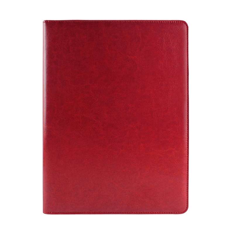 Office Supplies Business Style Leather Document Folder with 30-pages A4 Note Pad & Calculator (Black