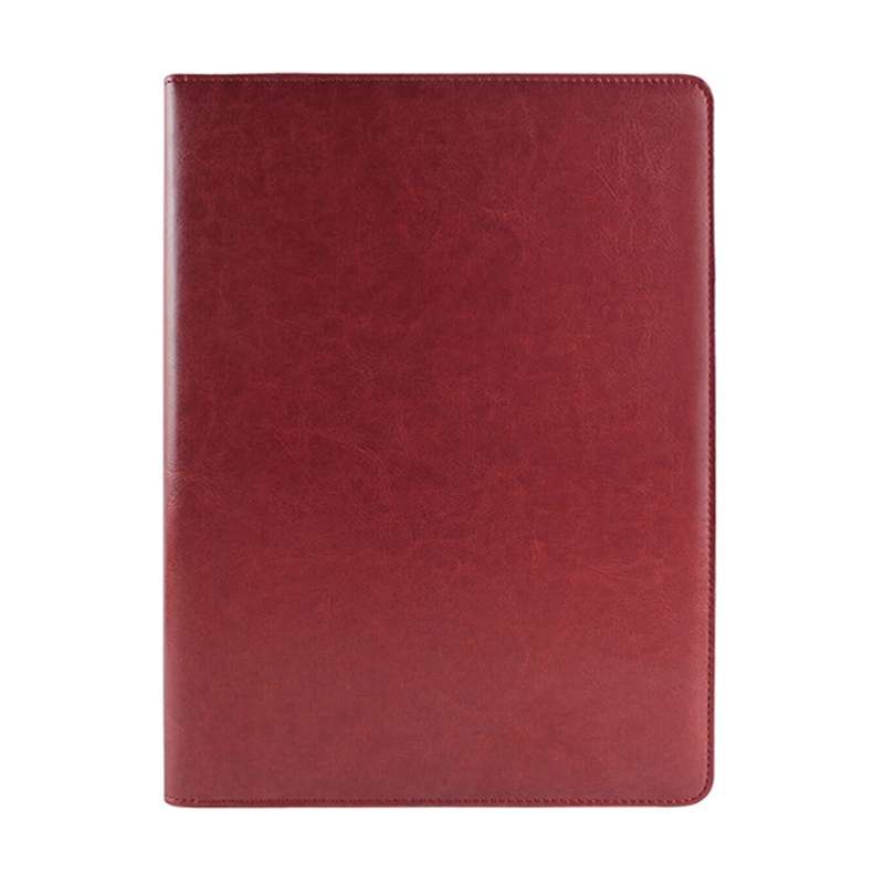Office Supplies Business Style Leather Document Folder with 30-pages A4 Note Pad & Calculator (Black