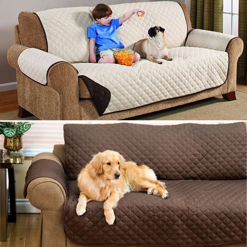 Waterproof Wear-resistant Pet Sofa Cushion,Double Mat, Size: 174x235cm(Brown)