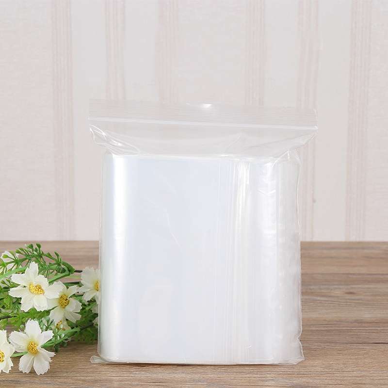 100pcs/pack PE Self Sealing Clear Zip Lock Packaging Bag, 20cm x 30cm, Custom Printing and Size are