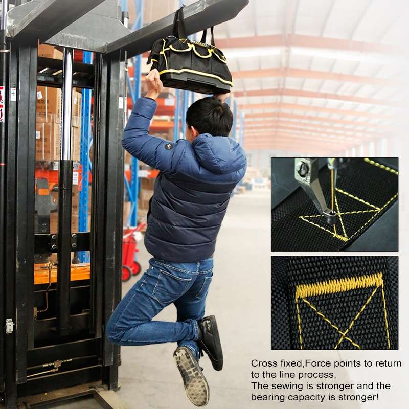 Multi-function Oxford Cloth Cloth Bottom Electrician Belt Pouch Maintenance Tools Handbag Shoulder B