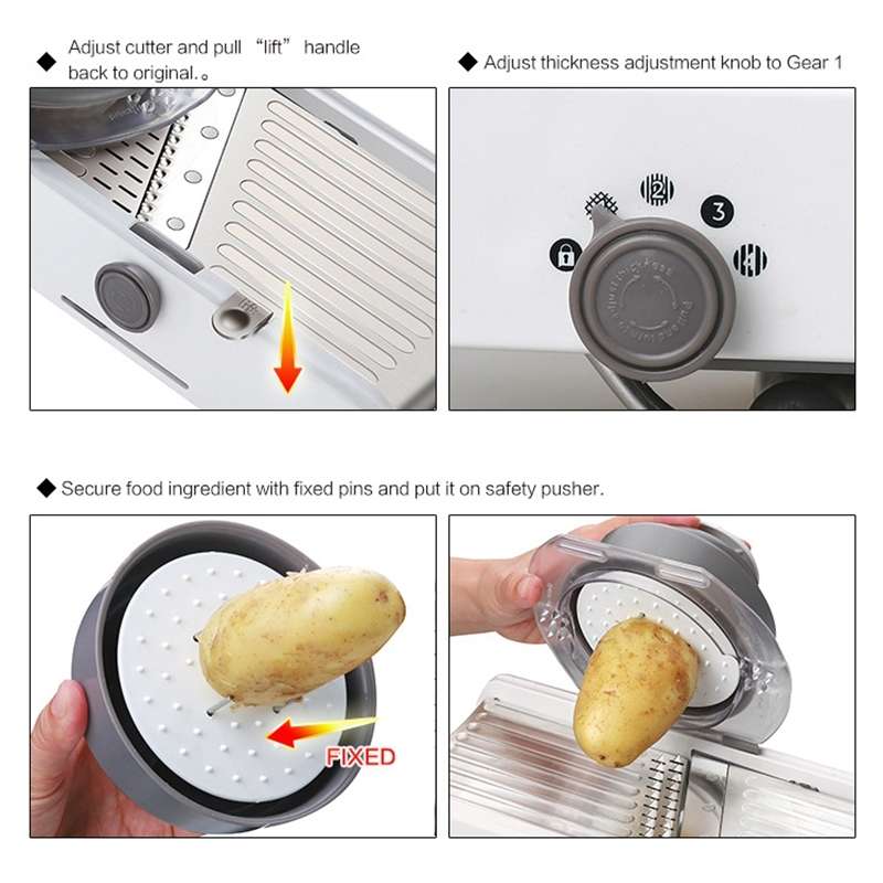 CZ-01 Multifunctional Household Stainless Steel Manual Vegetable Cutting Machine Carrot Potato Grate