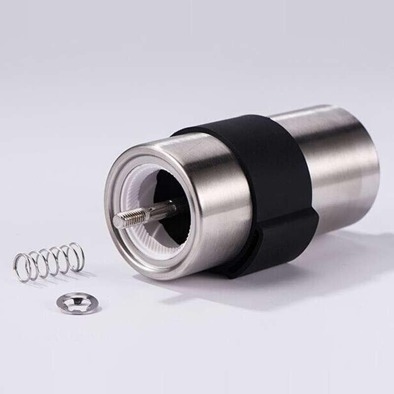 Portable Conical Burr Mill Manual Stainless Steel Hand Crank Coffee Bean Grinder with Silicone Ring,