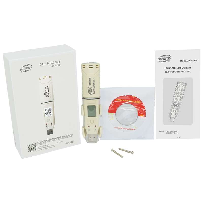 BENETECH GM1366 USB Digital Temperature and Humidity Recorder Meter with Alarm