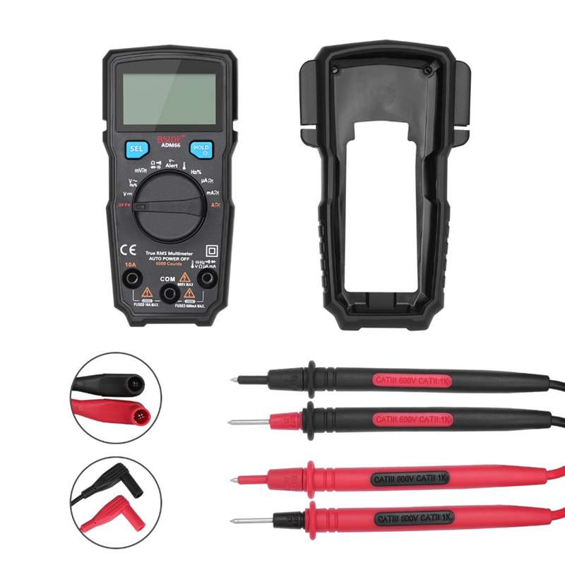 BSIDE ADM66 Handheld Household 6000 Count AC / DC Current Voltage Capacitor Automatic Range Multimet