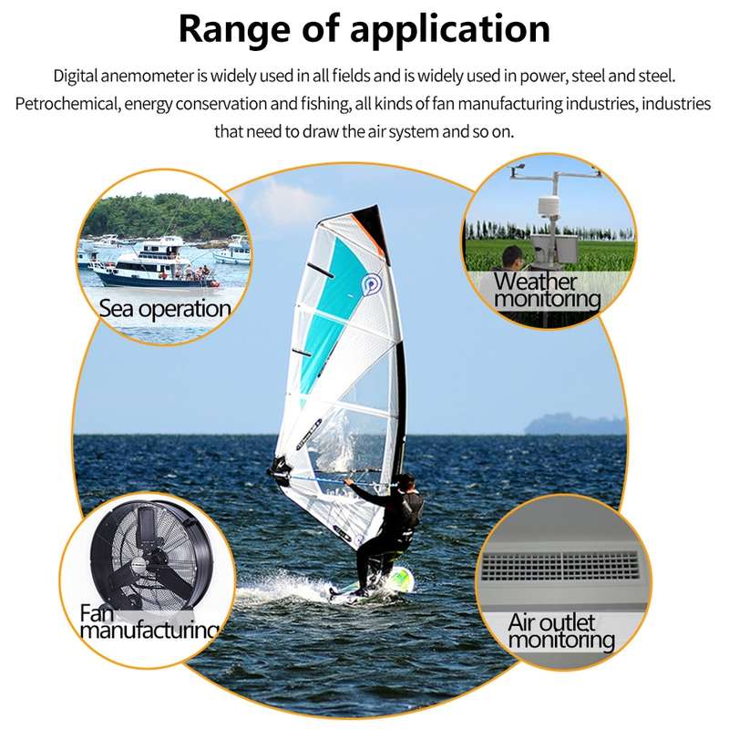 BENETECH GM8902+ LCD Display Digital Digital Anemometer Air Flow Wind Speed Scale Meter