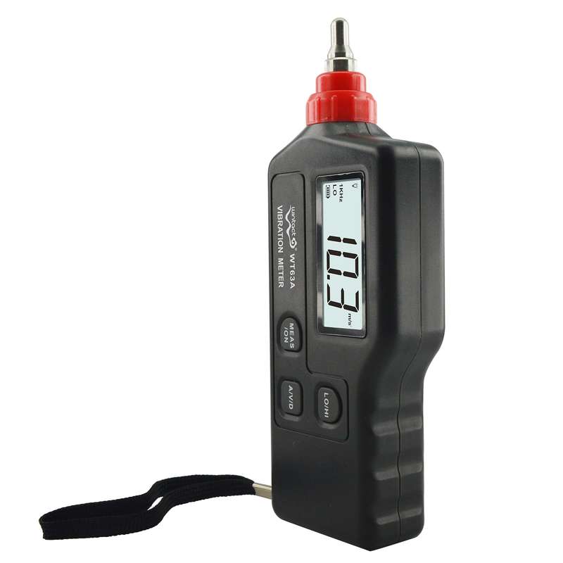 Wintact WT63A Vibration Meter Digital Tester Vibrometer Analyzer Acceleration Velocity(Black Red)