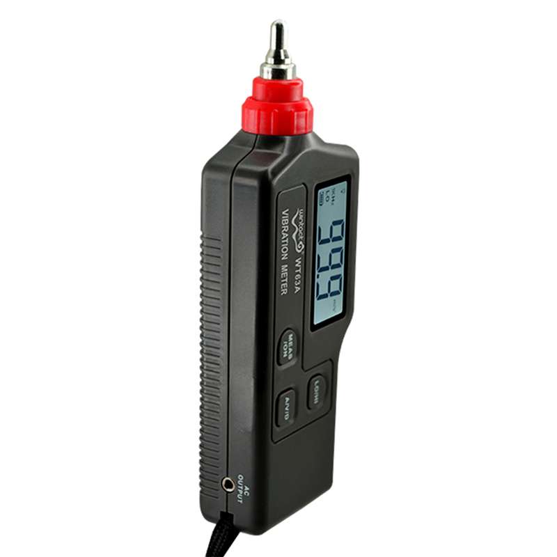 Wintact WT63A Vibration Meter Digital Tester Vibrometer Analyzer Acceleration Velocity(Black Red)