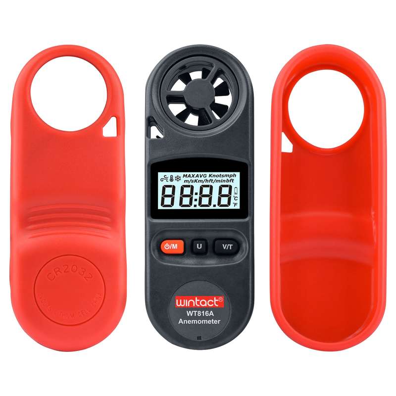 Wintact WT63A Vibration Meter Digital Tester Vibrometer Analyzer Acceleration Velocity(Black Red)