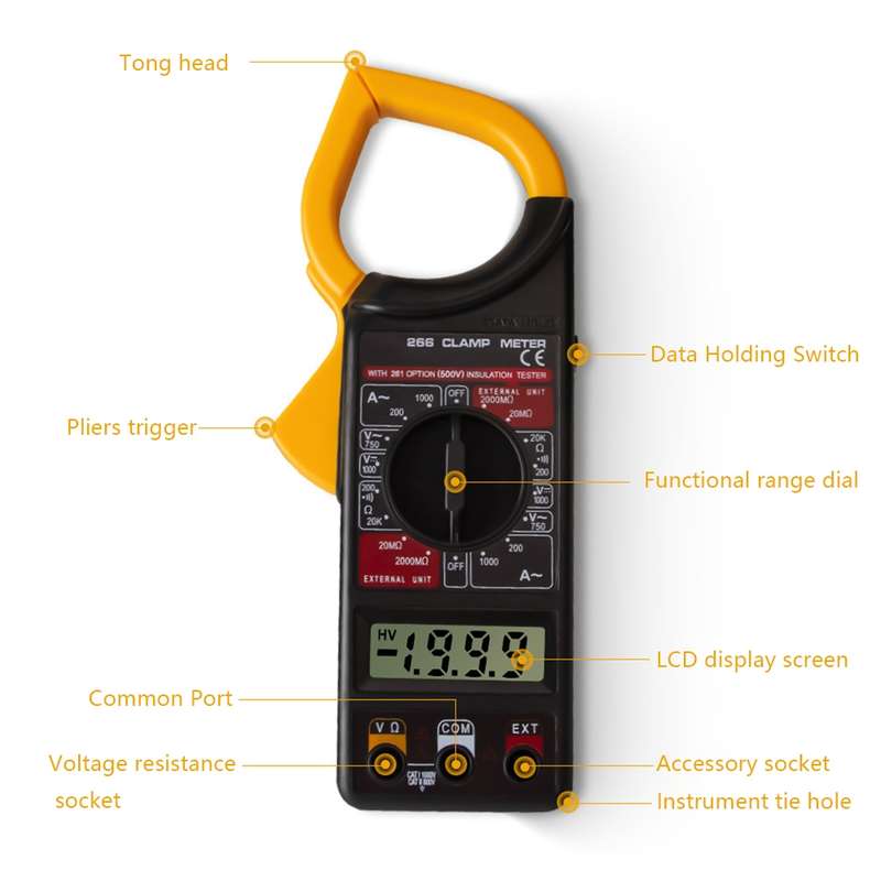 ANENG 266X Automatic High-Precision Clamp Multimeter with Buzzer (Yellow)