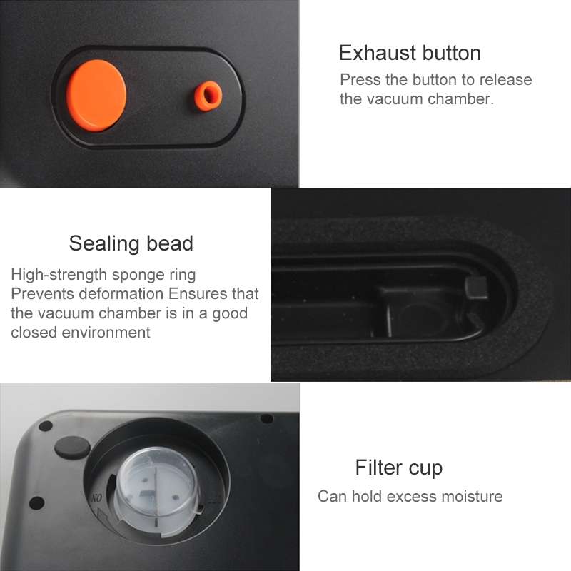 Household Commercial Food Vacuum Plastic Packaging Machine Sealer Closer Machine, US Plug (Black)