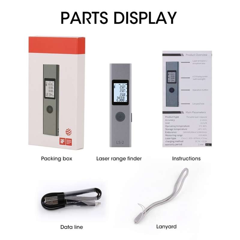 LS-2 25m Rechargeable LCD Digital Laser Rangefinder Distance Meter