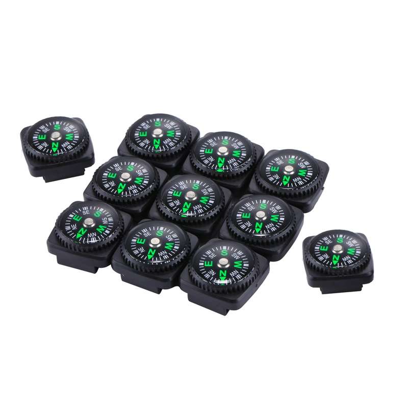 10 PCS 20mm Outdoor Sports Camping Hiking Pointer Guider Plastic Compass Hiker Navigation, Random Co