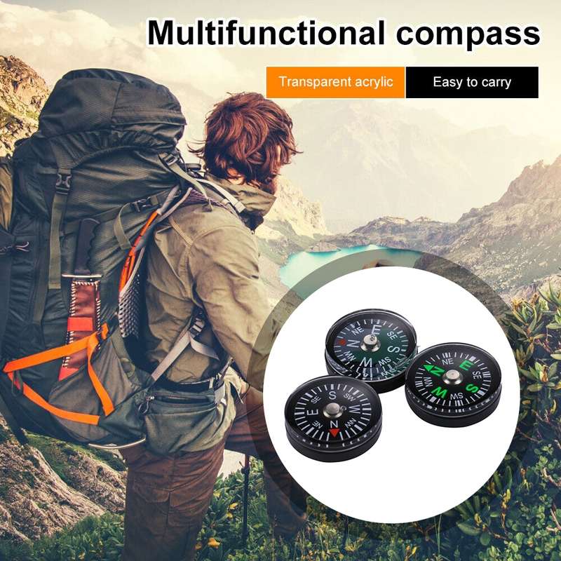 20 PCS 15mm Outdoor Sports Camping Hiking Pointer Guider Plastic Compass Hiker Navigation, Random Co