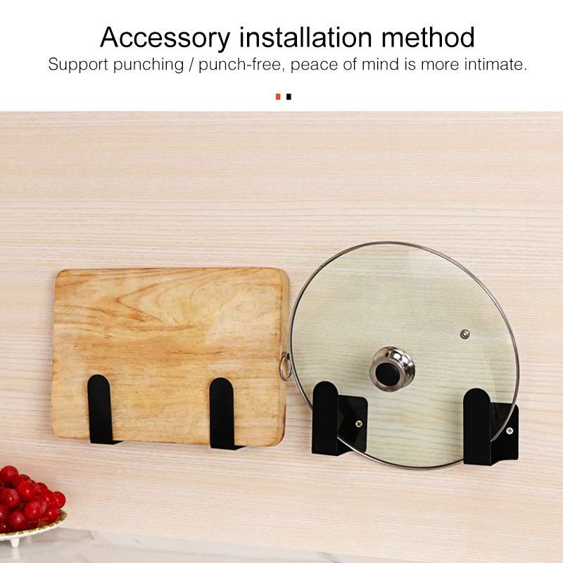 Stainless Steel Wall-mounted Kitchen Rack Hanging Seasoning Holder (Black)
