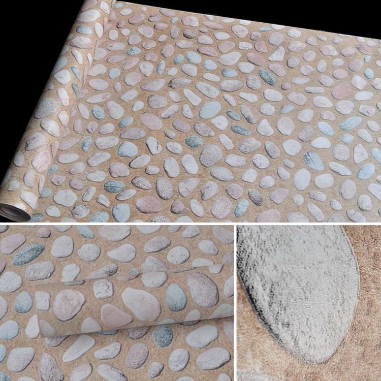 Cobblestone Creative 3D Stone Brick Decoration Wallpaper Stickers Bedroom Living Room Wall Waterproo