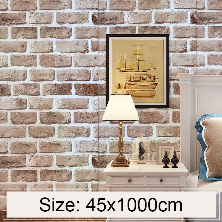 Cobblestone Creative 3D Stone Brick Decoration Wallpaper Stickers Bedroom Living Room Wall Waterproo
