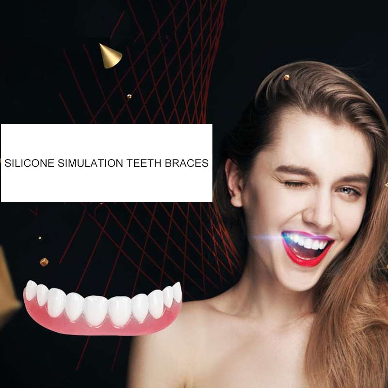 Silicone Whitening Simulation Braces Comfort Fit Flex Curved Teeth Dentures Beauty Tools, Length: 7c